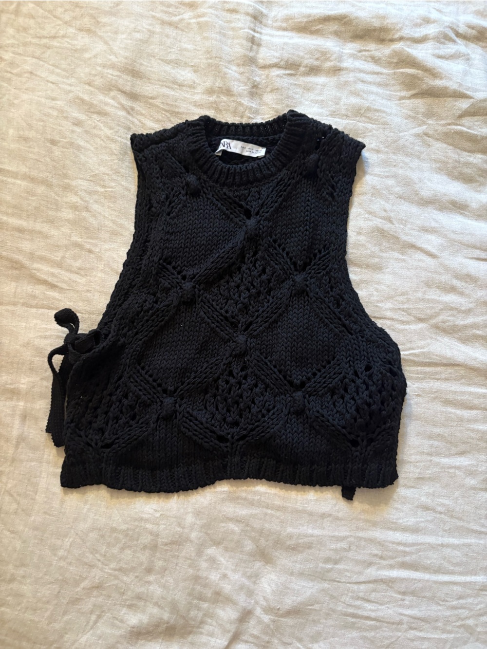 Zara Black knit Crop Tank Vest